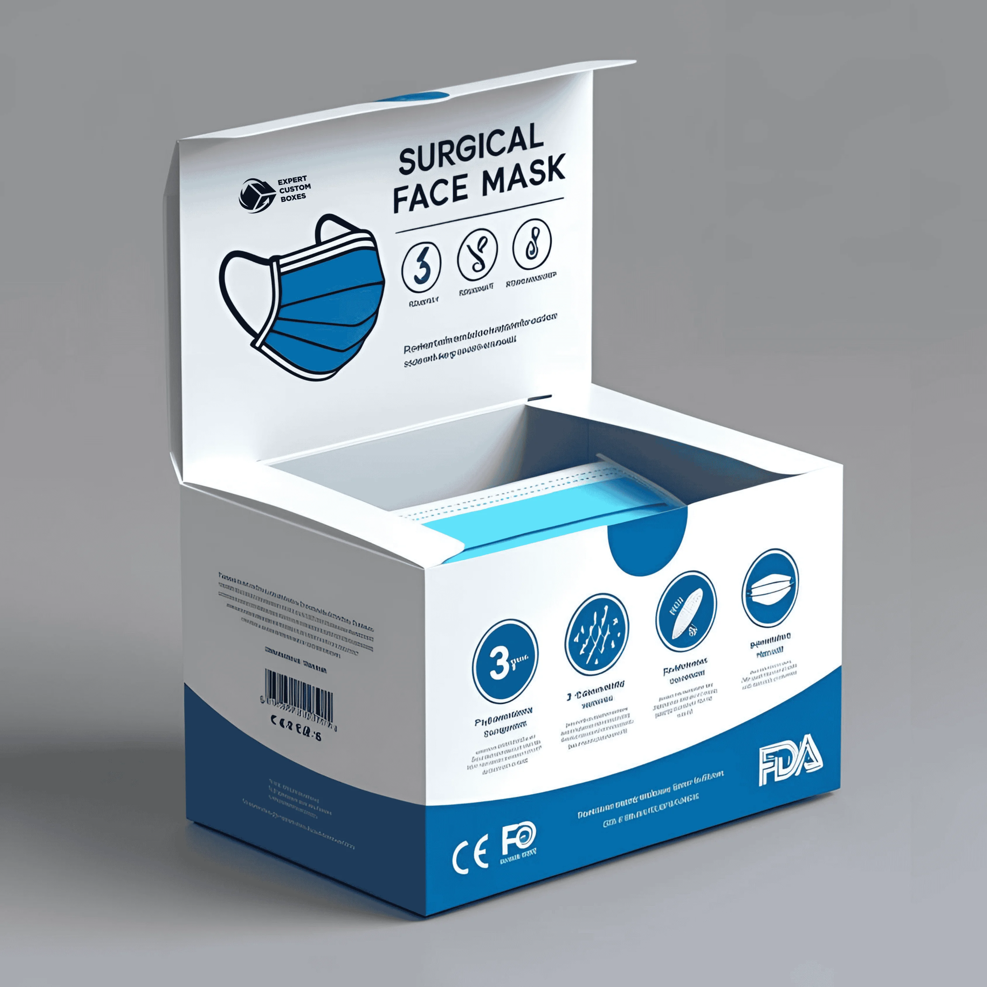 Custom Surgical Face Mask Boxes
