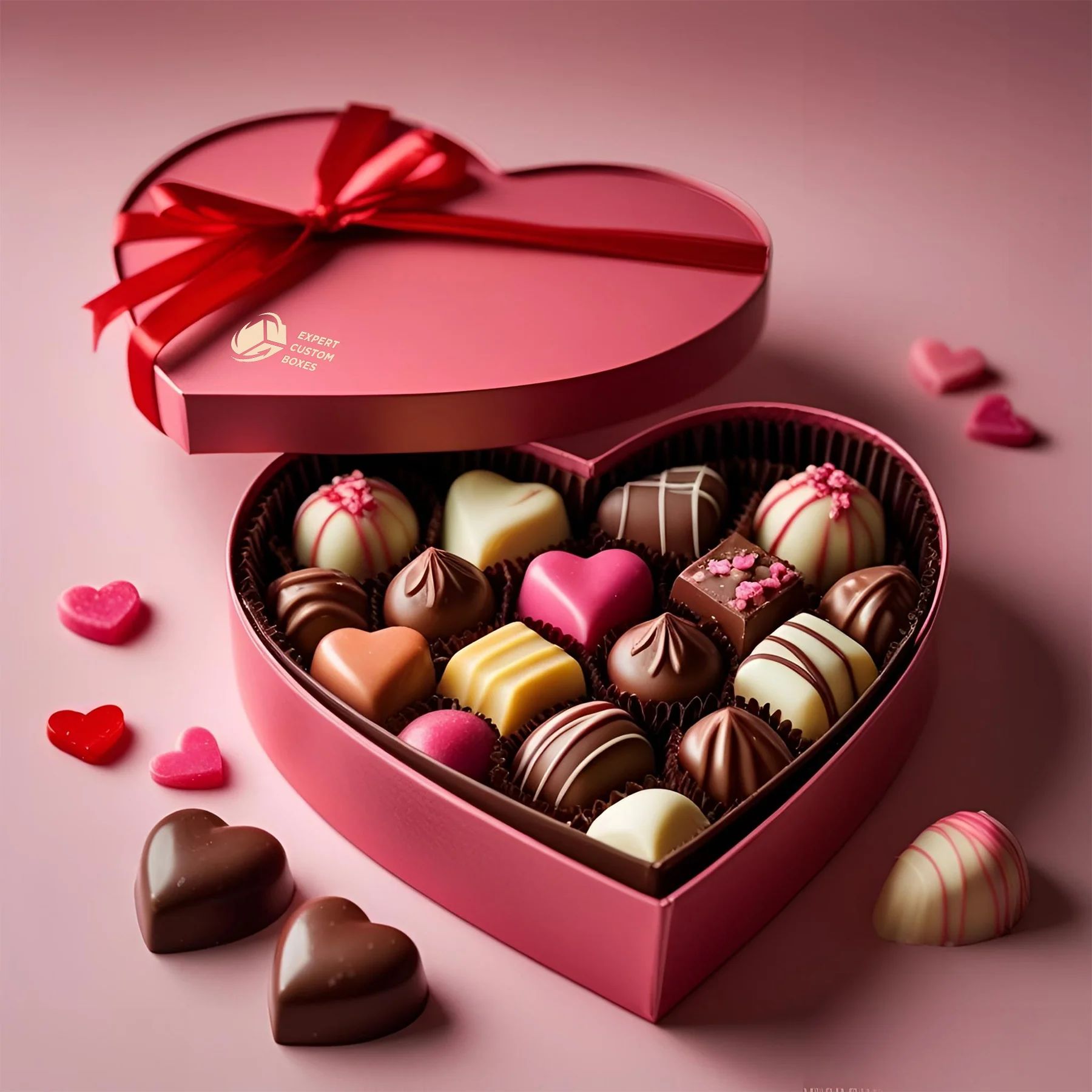 Custom Heart Shaped Chocolate Boxes