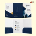 Three-panel presentation folders for business documents