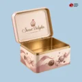 Custom Square Hinged Tin Boxes With Logo