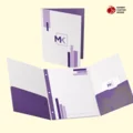 Branded tri-fold presentation folders for documents